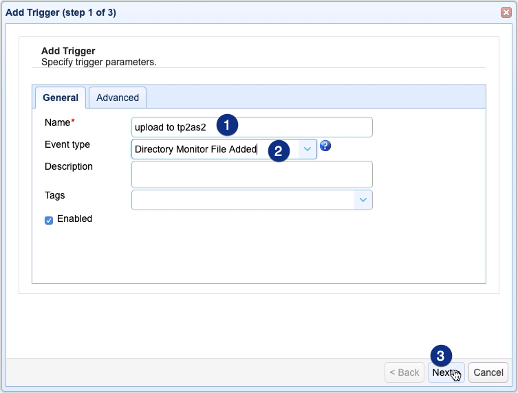 add trigger parameters for automated as2